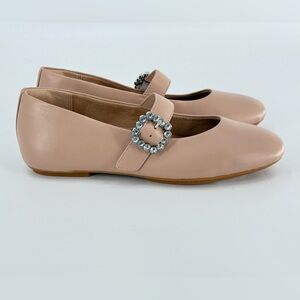 Fitflop DELICATO CRYSTAL-BUCKLE LEATHER BALLERINA MARY JANES 7